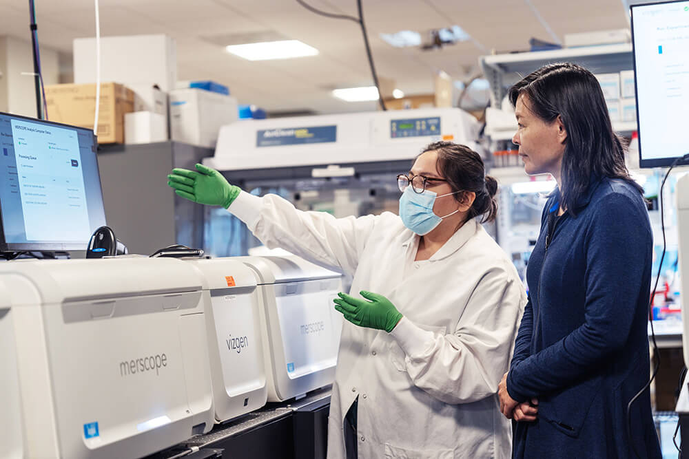 female scientists working in lab