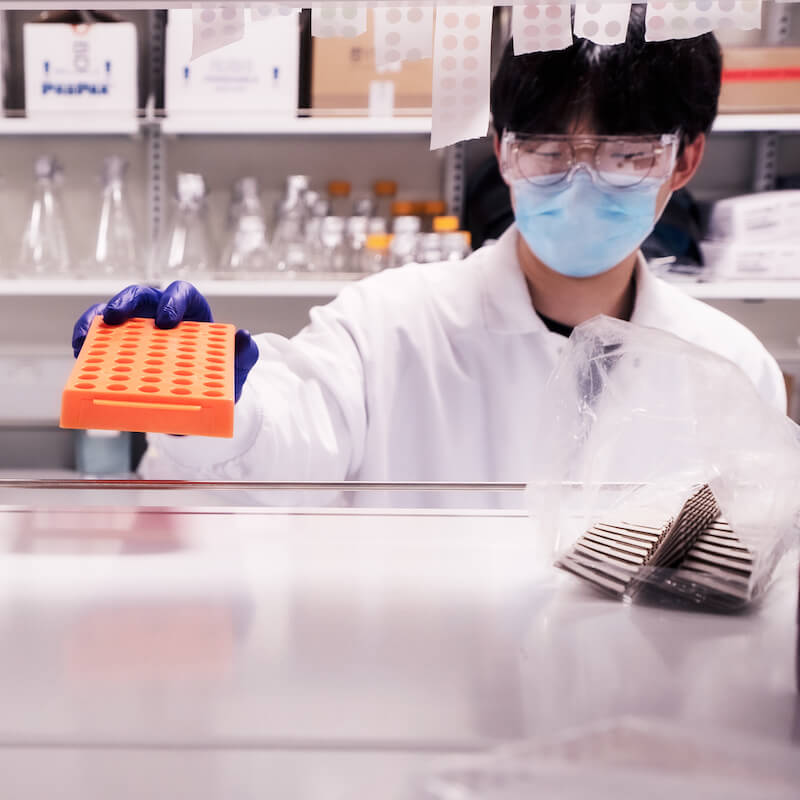Researcher at the Allen Institute or Immunology working in the lab