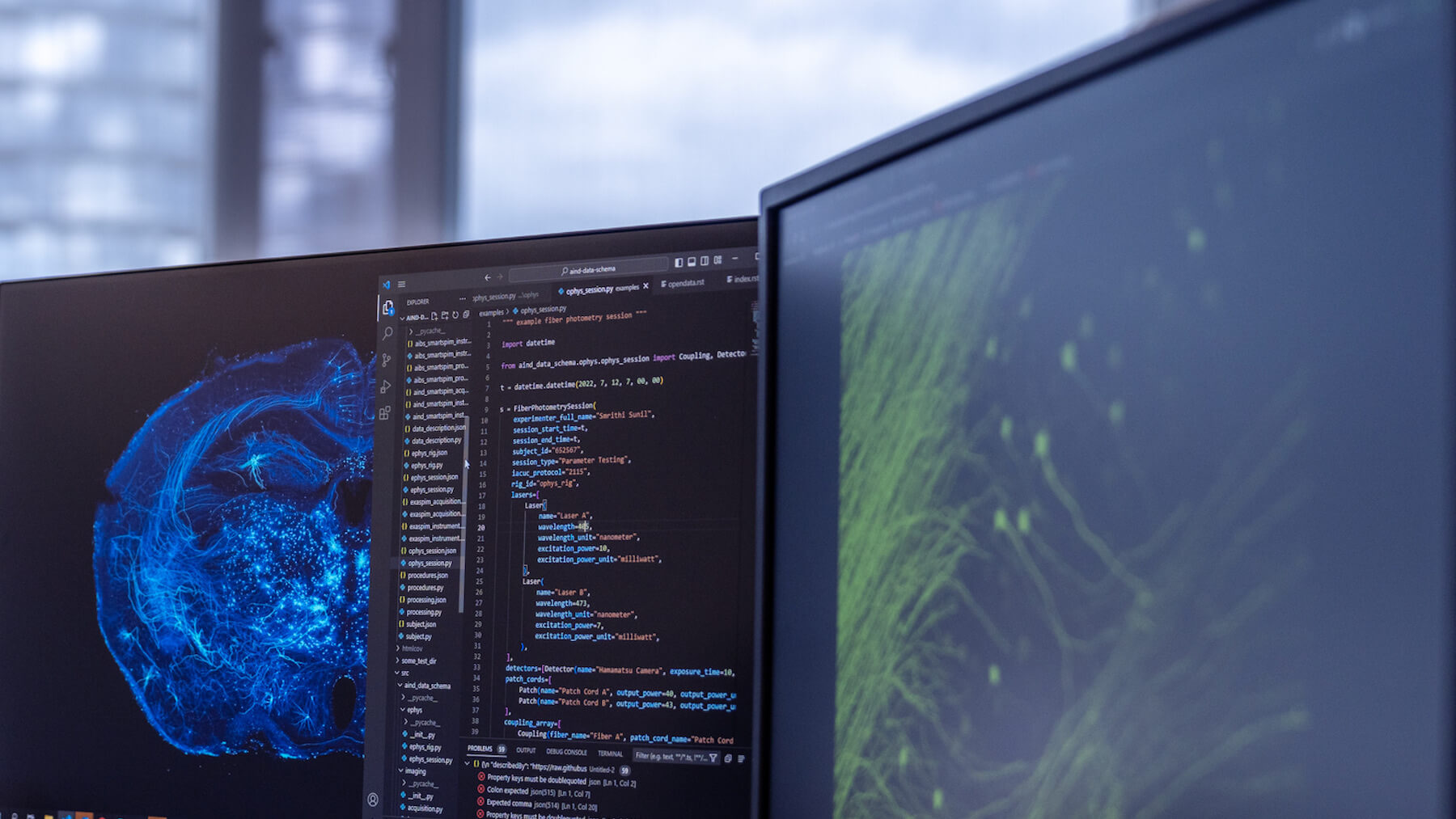 http://Computer%20monitors%20showing%20neuroscience%20data%20and%20data%20compression%20code