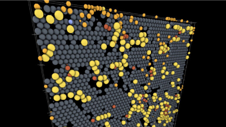 A still image shows yellow dots on a gray background