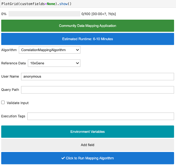 Screenshot of the CompBio Workbench online tool